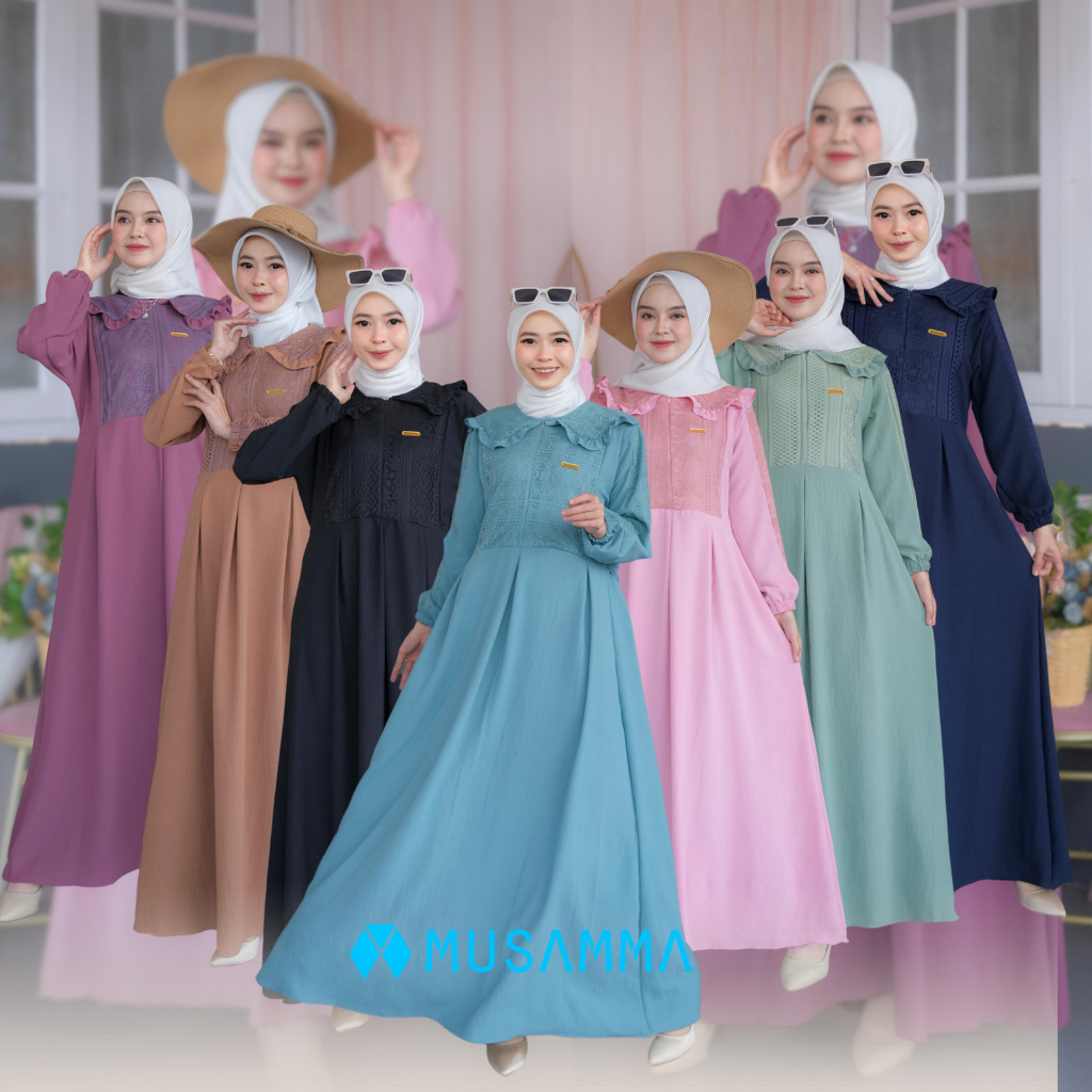 Daster Arab Musamma Ariani Dress Gamis Airflow Crinkle by Musamma Original