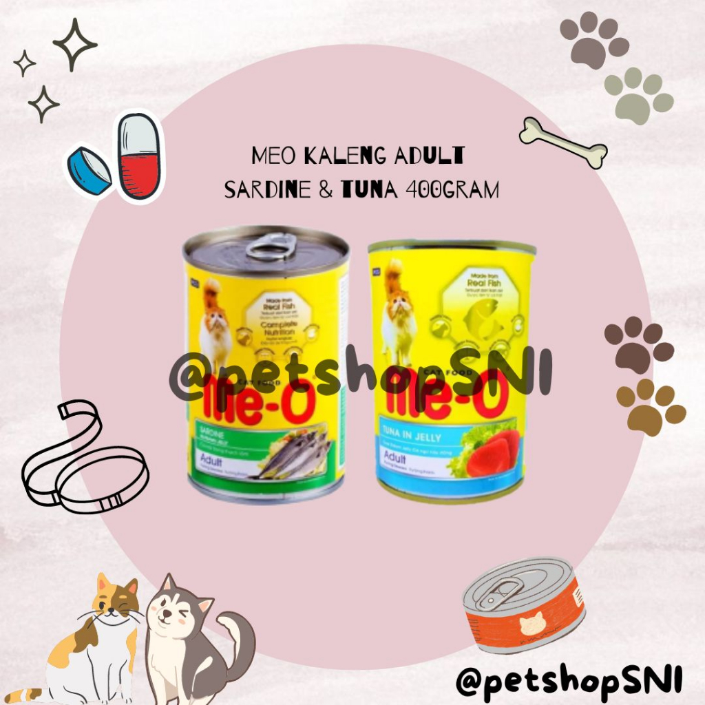 MEO KALENG DEWASA - MAKANAN BASAH KUCING DEWASA MEO KALENG TUNA 400GR