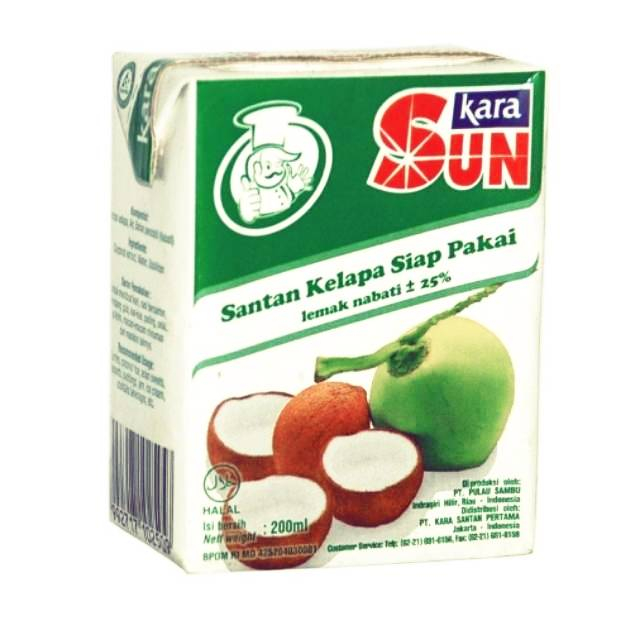

Sun Kara-Santan Kelapa Siap Pakai 200 Ml-Santan Cair