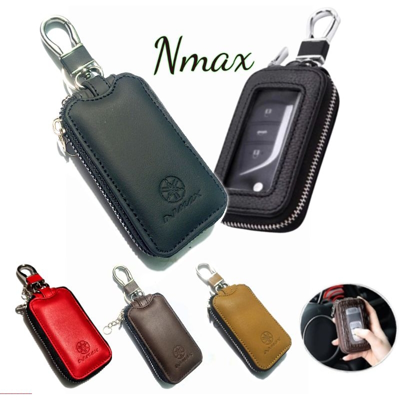 Dompet kumci remote keyless motor yamaha NMAX kulit asli dompet stnk motor