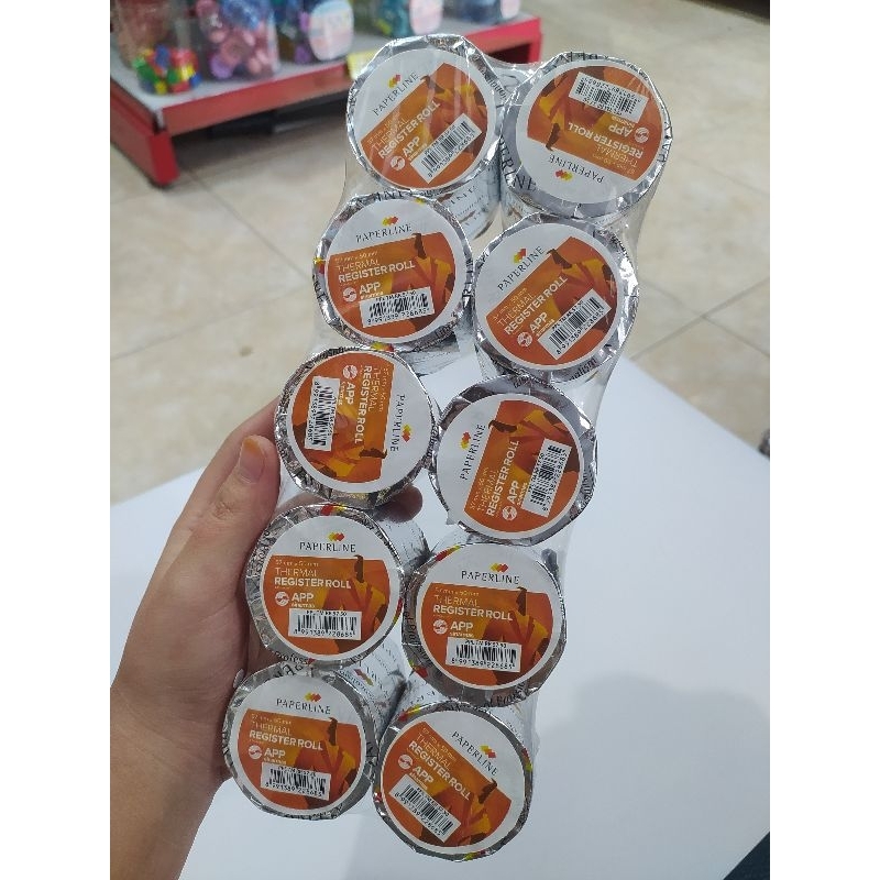 

(1pack/isi 10pcs) thermal / register roll paparline 57x50mm / 80x50mm