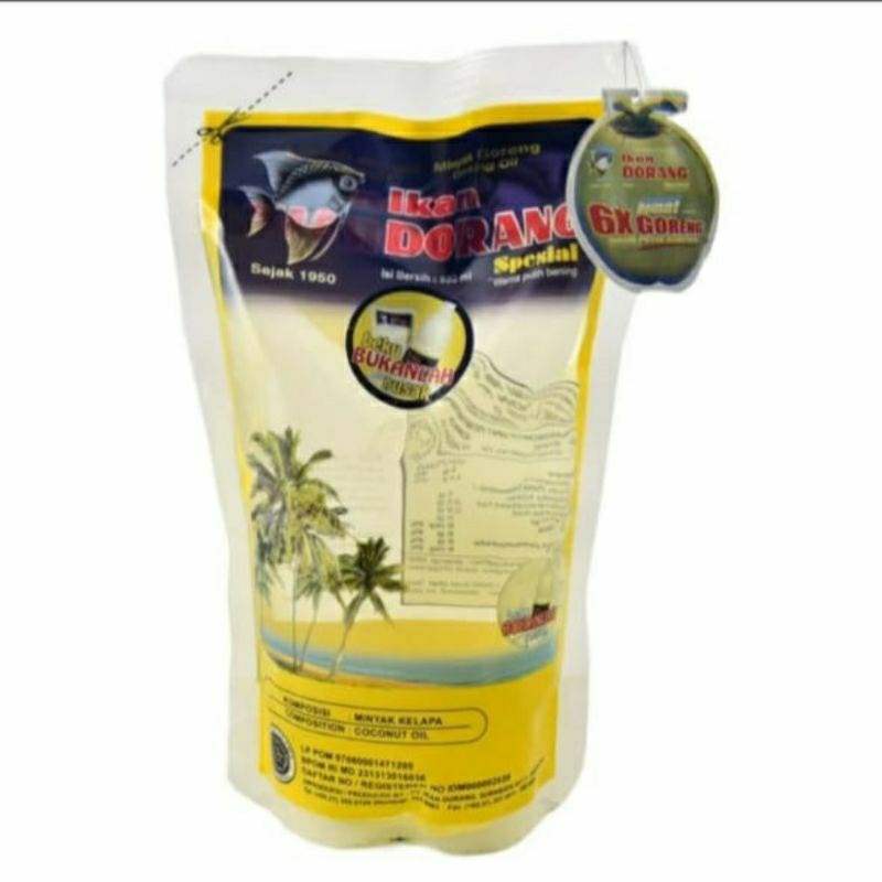 

Minyak Goreng Kelapa Coconut Oil Cap Ikan Dorang Spesial 950ML