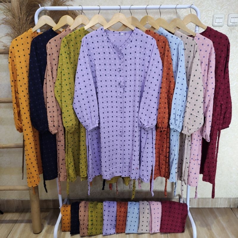stelan cringkle/one set tunik/stelan Rubiah/Size jumbo