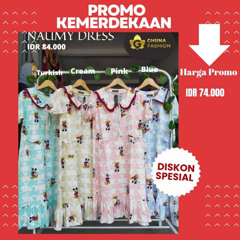 GHINA FASHION || NAUMY DRESS MATT BABY TERRY PREMIUM TERLARIS BISA COD ✅ DASTER KEKINIAN
