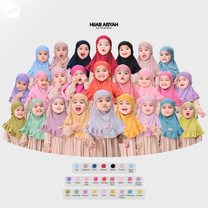 hijab aisyah khaireen jilbab anak bayi simpel lucu kerudung bayi karet bahan jersey import
