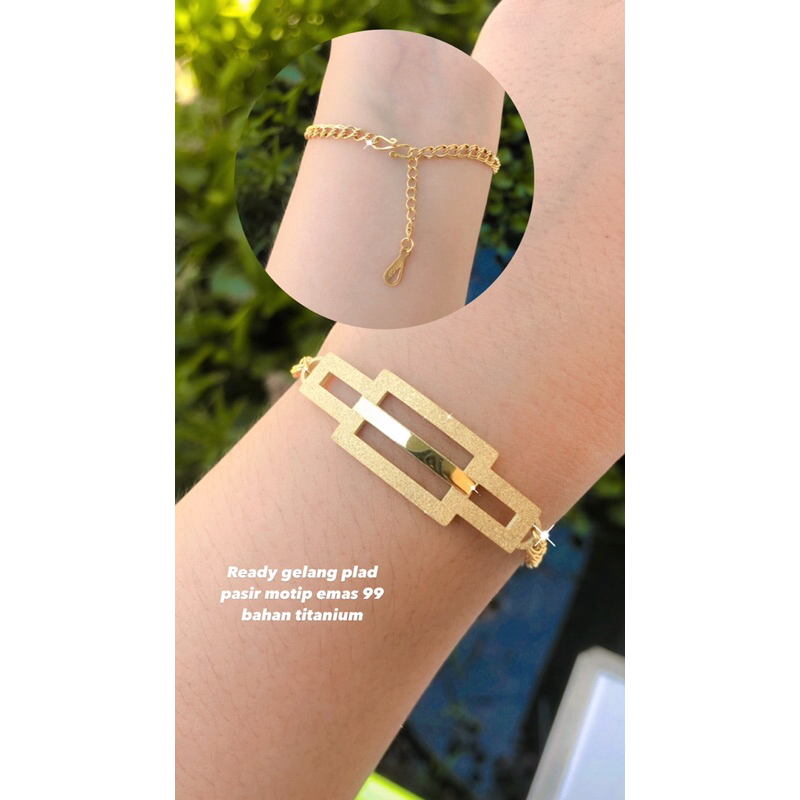 gelang plad pasif motip emas 99