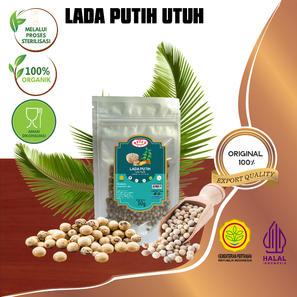 

Spice Voyages Whole White Pepper (30gr) / Lada Putih (30gr)