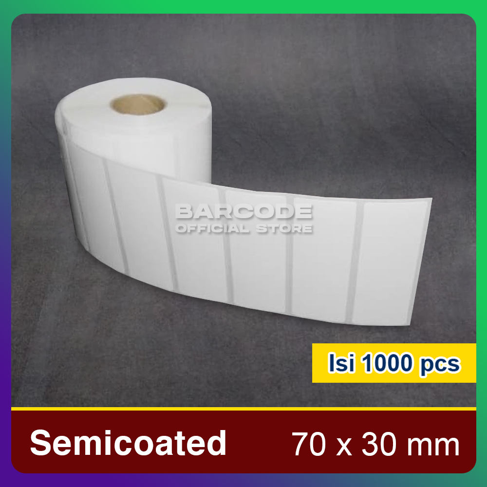 

Label Semicoated 70 x 30 Stiker Barcode 70x30 mm 1 Line