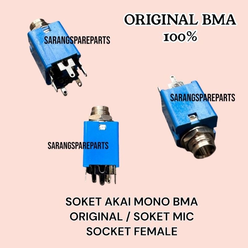 SOKET MIC CEWE BMA / SOCKET MIC FEMALE BMA / SOKET AKAI MONO BMA