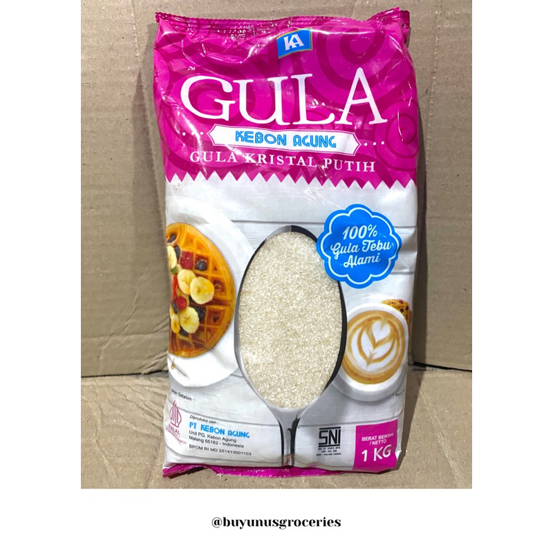 

Gula Pasir/Gula Putih Kristal Kebon Agung 1kg/Kemasan