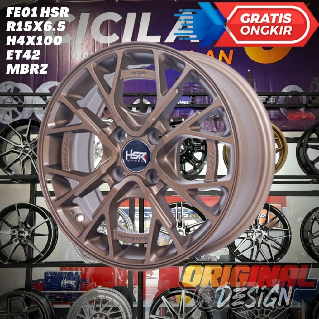 Velg Mobil Vios , Yaris , Raize , Brio , HSR FE01 Ring 15 R15 Bronze