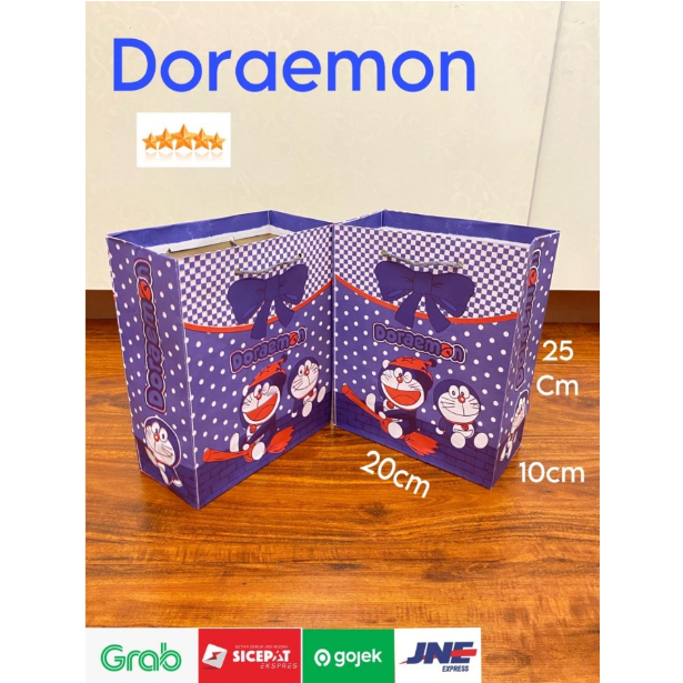 MINIMAL ORDER 12 PCS DAN KELIPATAN TIDAK BISA 20 30 40 Paperbag Motif DORAEMON 20x10x25 Tas Ultah Sn