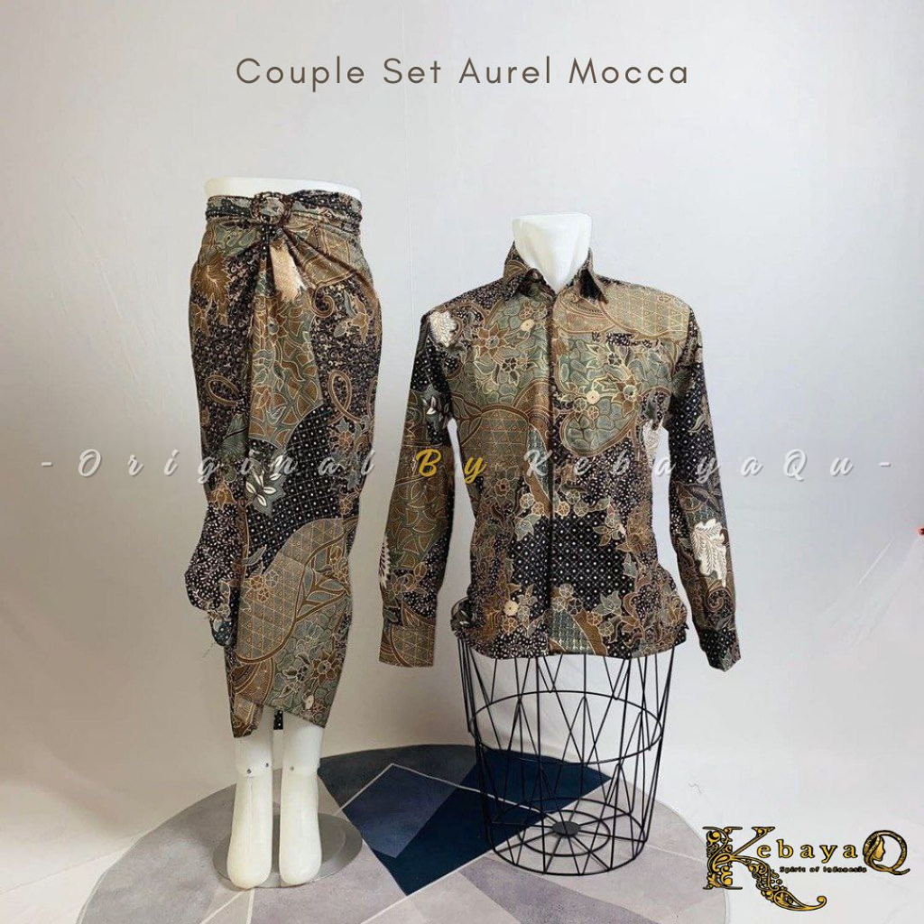 KQ> SETELAN ROK LILIT DAN KEMEJA BATIK  COUPLE AUREL MOCCA / BAJU BATIK COUPLE / ROK LILIT BATIK / B