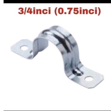 klem plat 3/4" klem pipa besi 0.75inchi clamp U klem besi plat