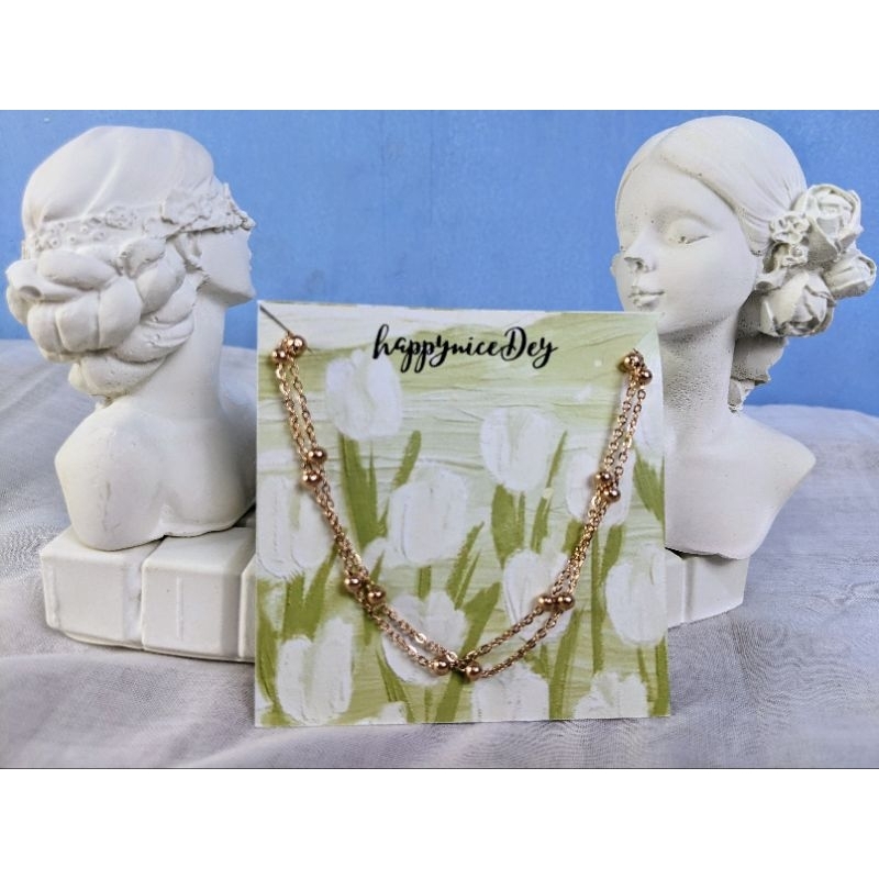 Jedar 2 layer - gelang rantai titanium