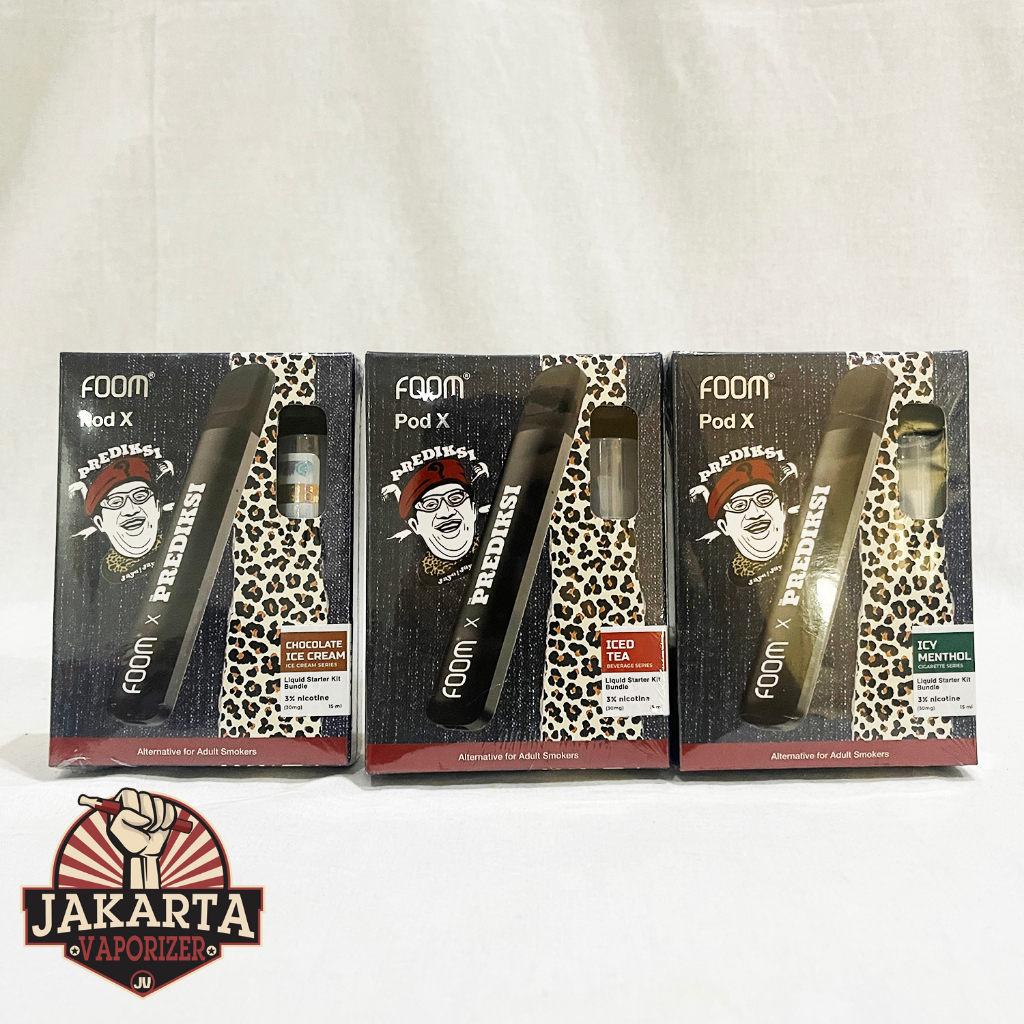 BUILDQUALITY (UPK) BUNDLING FOOM X PREDIKSI POD KIT WITH LIQUID 15ML BY FOOM LAB HEMAT LISTRIK