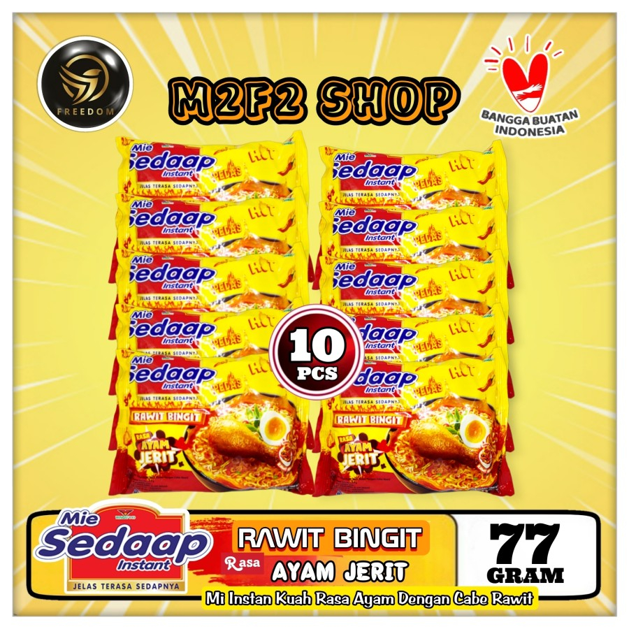 

Mie Sedaap Instant Kuah Rawit Bingit Ayam Jerit | Bag - 77 gr (Kemasan 10 Pcs)