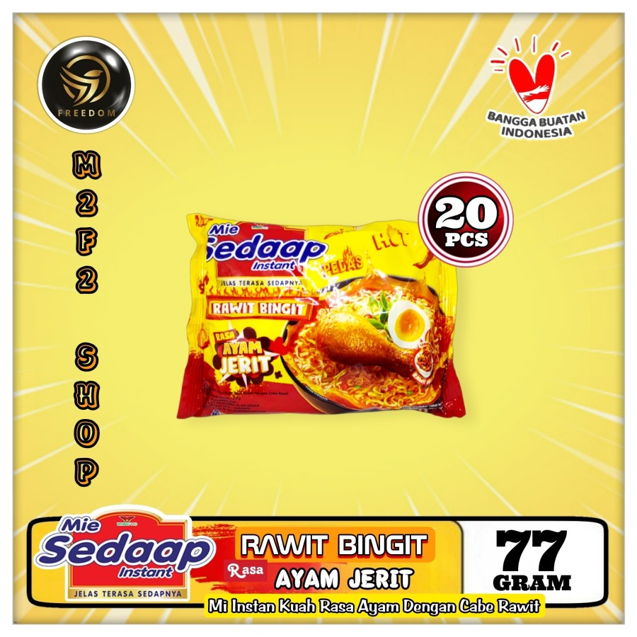 

Mie Sedaap Instant Kuah Rawit Bingit Ayam Jerit | Bag - 77 gr (Kemasan 20 Pcs)