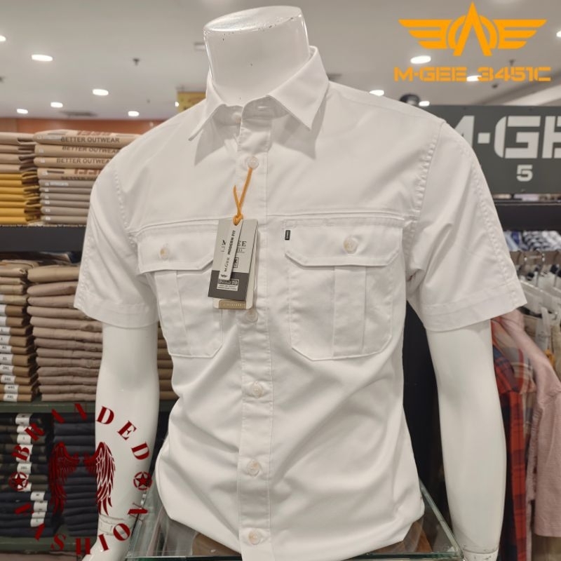 MGEE KEMEJA LENGAN PENDEK TUDOR C004 WHITE