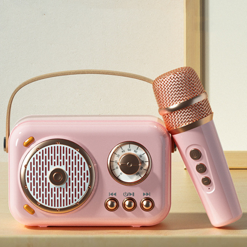 Stereo Anak-anak Audio Bluetooth Mikrofon Karaoke KTV Keluarga Kecil Mikrofon Terintegrasi Audio