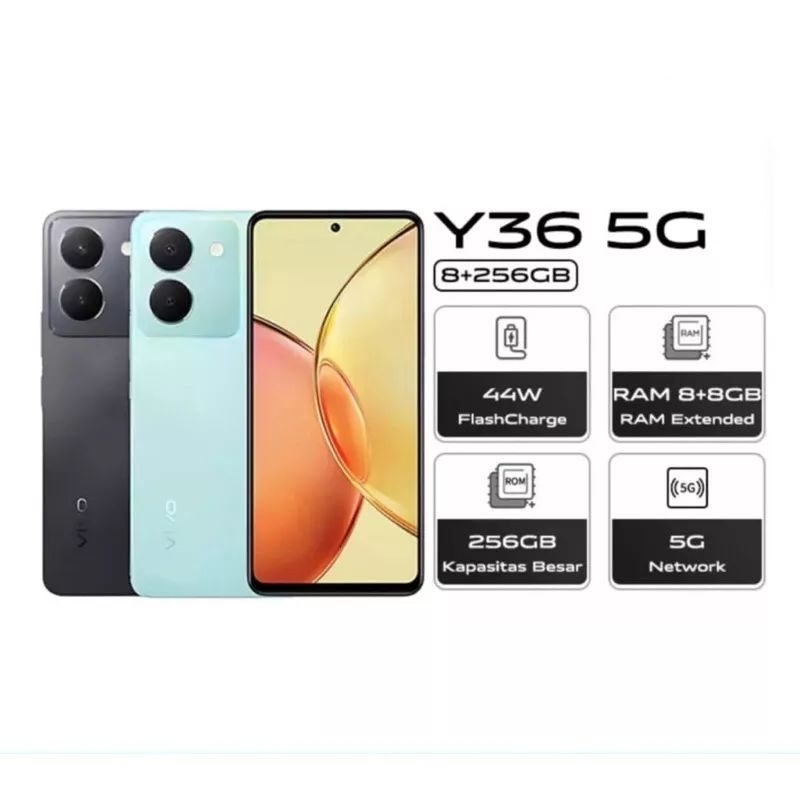Vivo Y36 [5G] Ram 8+8/256 [NEW] 100% Original segel dosbuk garansi resmi Vivo 12 bulan.
