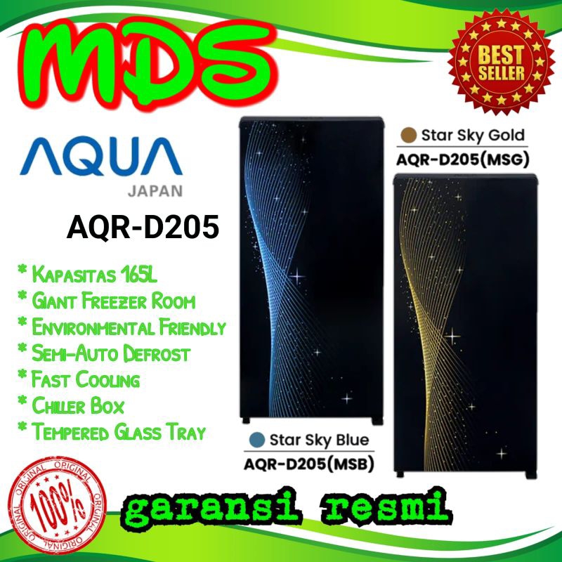 AQUA KULKAS 1 PINTU AQR D205 / AQR D205 MSB / MSG