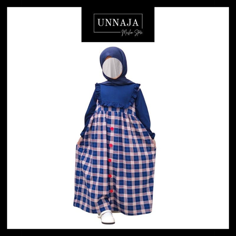 UMS - Gamis Kaos Pashmina Anak Usia 4-14 Tahun / Baju Muslim Anak Daily / Set Hijab Anak SD