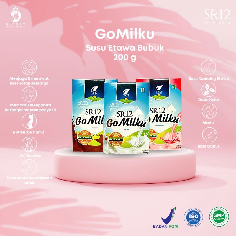 

GoMilku SR12 Susu Kambing Etawa Bubuk Rasa Coklat Stroberi Original Tanpa Gula Tambahan