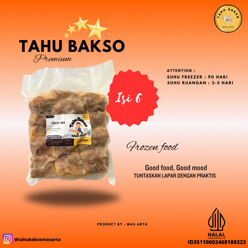 

Tahu Bakso Frozen Premium isi 6 (Daging Sapi Full)