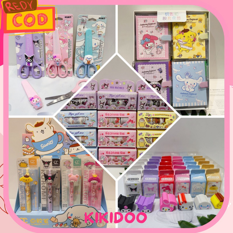 

Stationery Sanrio Pen/Buku/Gunting/Tape / Blind Box karakter kuromi cinamon
