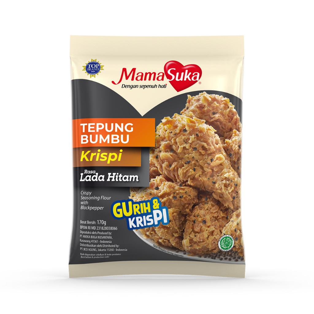 

TEPUNG BUMBU KRISPI LADA HITAM MAMASUKA 170GR CRISPY BLACKPEPPER SEASONING FLOUR