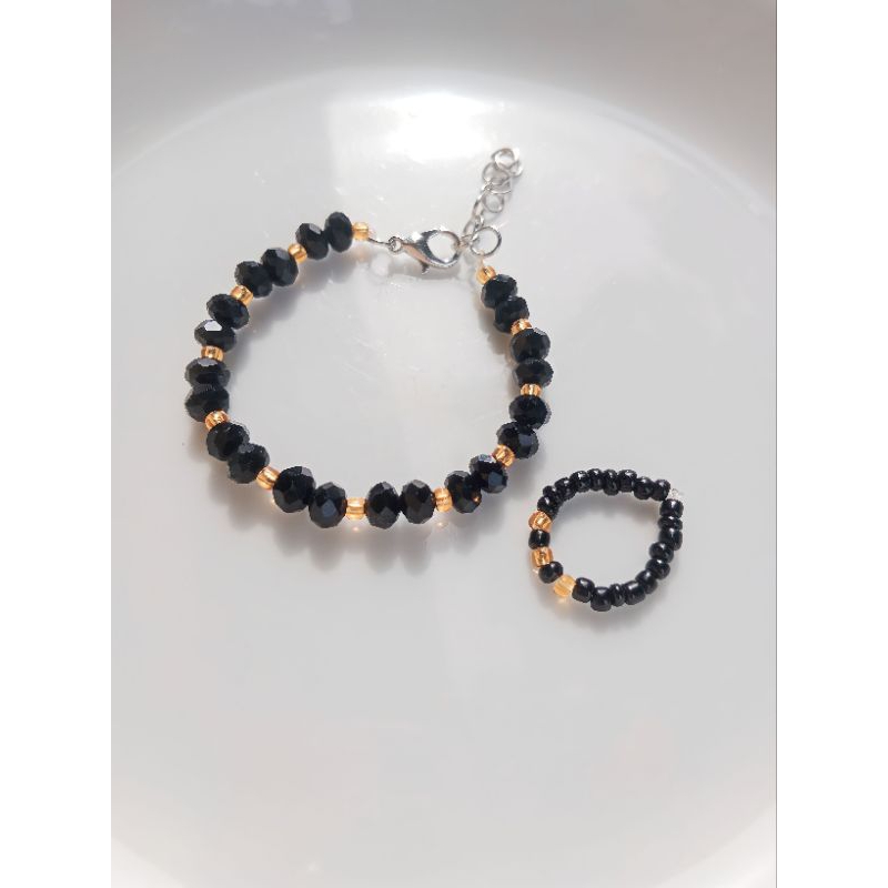 set gelang black gold