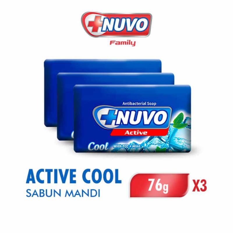 Nuvo Sabun Mandi Batang Active Cool isi 3
