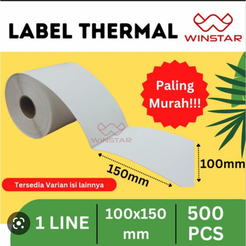 LABEL STICKER THERMAL 100 X 150 isi 500 pcs / BARCODE 100X150 UKURAN A6 / kertas resi thermal / kertas label / kertas resi thermal 100 X 150 isi 500 pcs / Resi thermal 100 x 150 isi 250 pcs / label thermal 100x150 isi 250 pcs