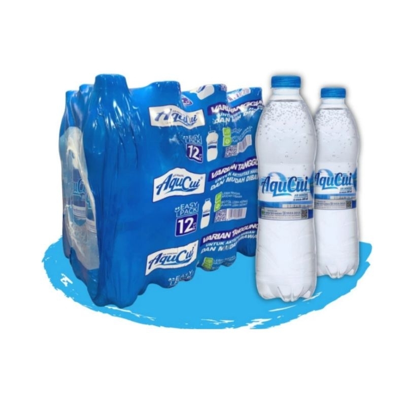 AQUCUI Air Mineral Dalam Kemasan Botol 600ml Isi 24 pcs Kemasan Wrapping
