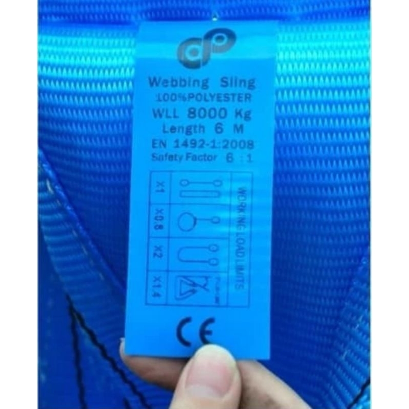 Polyester Webbing Sling 8 Ton x  6 Meter | Tali Angkat