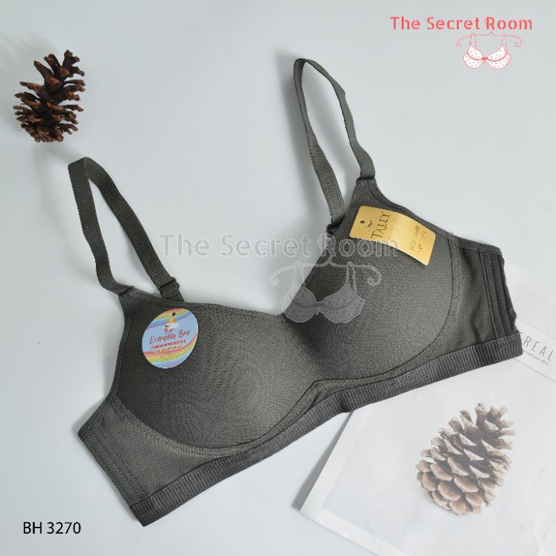 TALLY BRA BH 3270 I CUP B BESAR I TANPA KAWAT I BUSA TIPIS I  BAHAN SEMI SEAMLESS BERPORI I KAIT 3 I SIZE 36 - 42