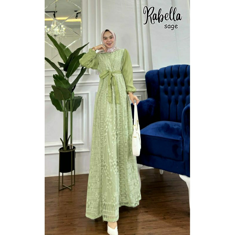 Rabella Maxy, GAMIS LEBARAN CANTIK MODIS FIT XXL LD 110 BAHAN MAXMARA VELVET MIX BROCADE MALIKA IMPORT +ORGANZA ZIPPER BUSUI TERMURAH TERLARIS OOTD KEKINIAN