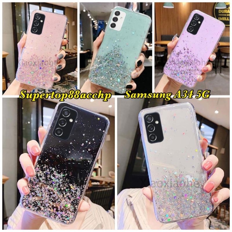 Samsung Galaxy M62/F62 A02S A03S A03 A03 Core A34 5G A54 5G Casing Soft Case Tpu Bahan Premium Glitter Glossy