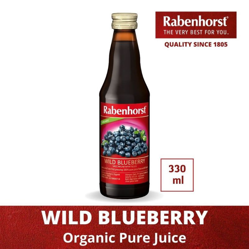 

Rabenhorst Organic Wild Blueberry Juice 330mL - Jus Blueberri