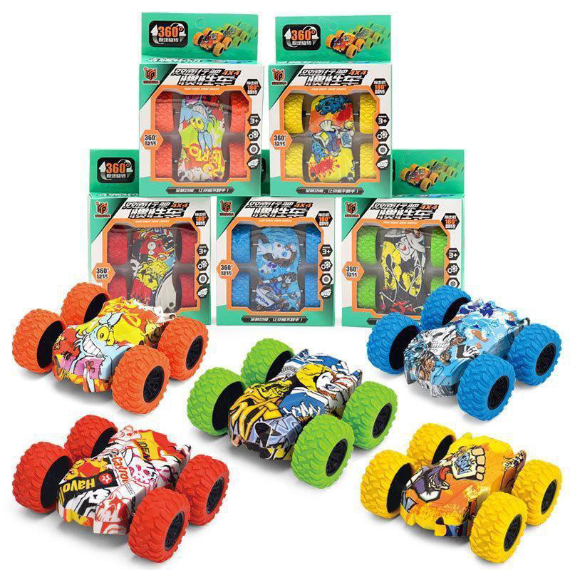 BS 100 PCS LEBIH[Claire Toys]Mobil Inersia Mungil dua sisi grafiti off-road kendaraan simulasi Harga Pabrik