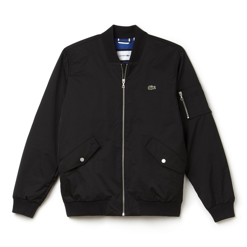 JACKET BOMBER NYLON LACOSTE BLACK ORIGINAL AUTHENTIC