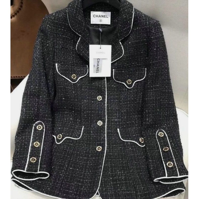 luxury ch tweed blazer tag