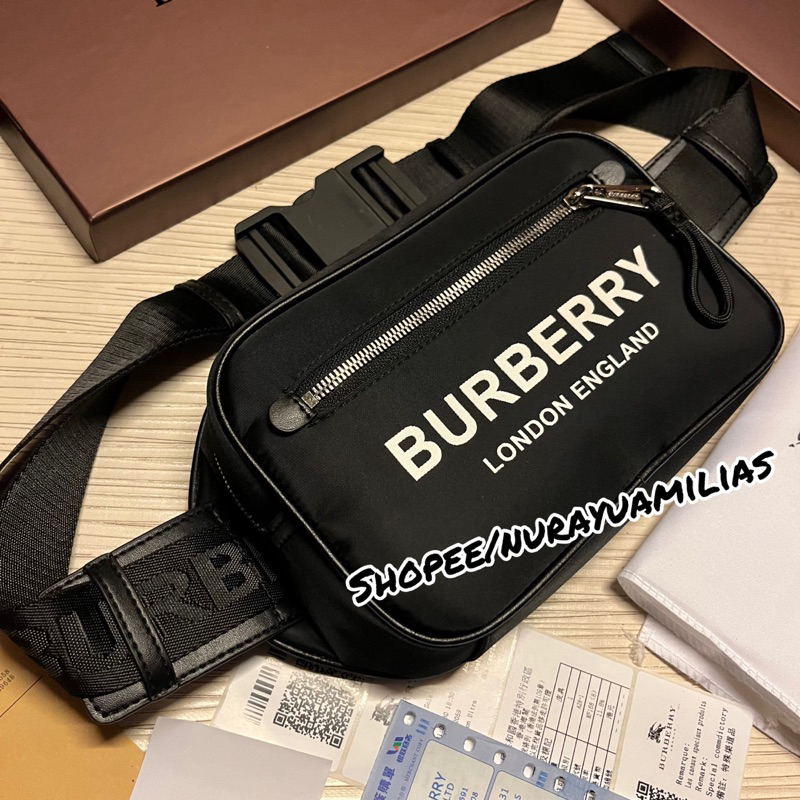 Tas Waistbag Burberry london Mirror Authentic import ada no seri tas selempang pria wanita waist bag burberry