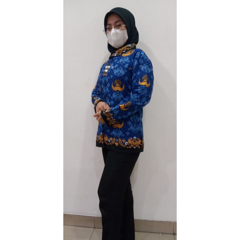 Kemeja Batik Korpri Wanita bahan katun ( puring & tanpa puring )
