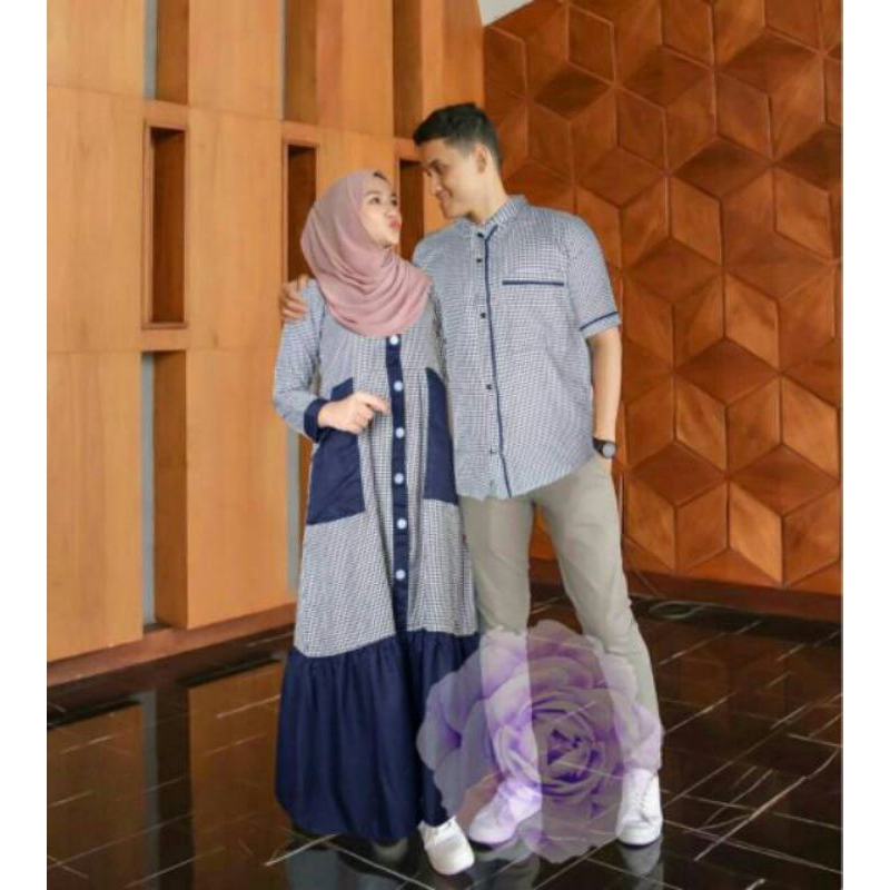 couple sakinah kotak kotak // couple sakina // gamis couple safitri