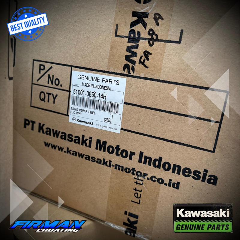 TANGKI NINJA R SS PUTIH METALIC TANK COMP FUEL WHIT ORIGINAL KAWASAKI 51001-0850-14H