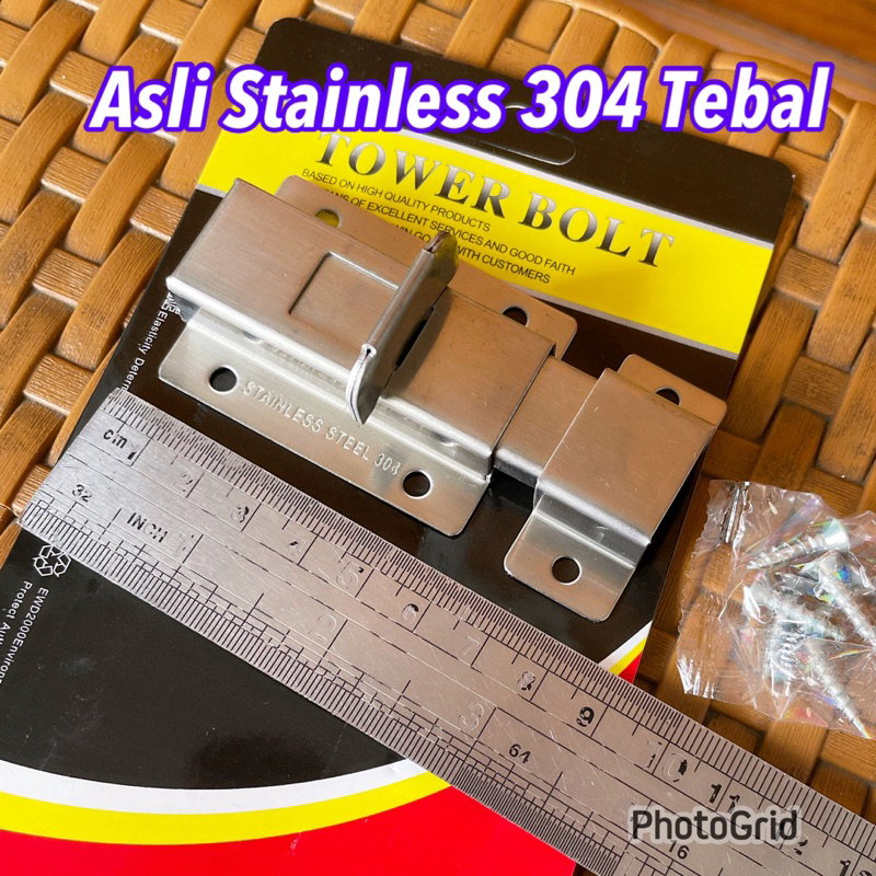 Promo PROMO Grendel Pintu Stainless Sus 304 Sangat Tebal/ door bolt pintu jendela stainless sus 304 asli sangat tebal/ selot pintu sus 304/ slot pintu grendel pintu tebal sus 304/ GRENDEL SELOT SLOT PINTU JENDELA STAINLESS SUS 304 SANGAT TEBAL ANTI KARAT