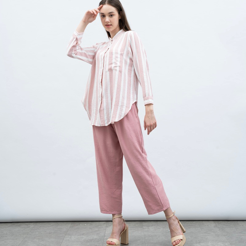 One Set Wanita/One Set Korea Kekinian/One Set Crinkle/One Set Oversize/One Set Blouse/Blouse Oversiz