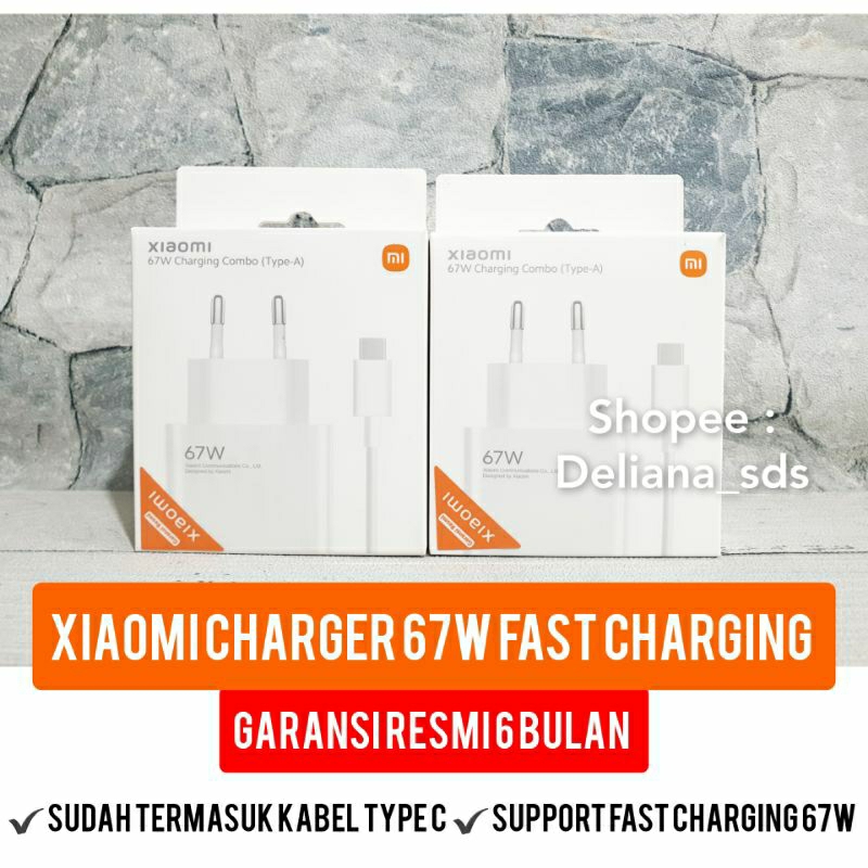 Xiaomi Charger 67W Fast Charging Garansi Resmi 6 Bulan Charger Xiaomi 67W Fast Charging Charger Xiao